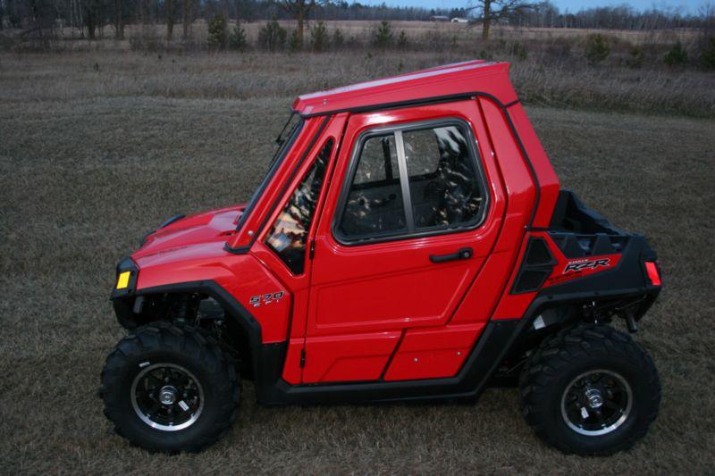 UTV Soft Upper Door Windows For Polaris RZR Pro R 2-Seat (2022-2024) - PVC All-Weather Cab Enclosure, Zipper & Strap Closure